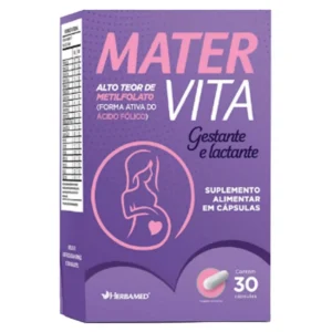 mater vita gestante lactante herbamed suplemento com metilfolato 30 capsulas