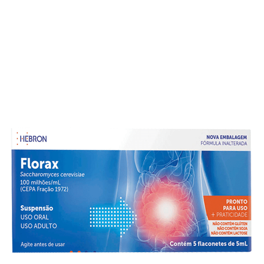 Antidiarreico Florax 100 milhões/ml 5 Flaconetes