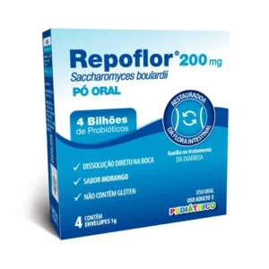 Probiótico Repoflor Pediátrico 200mg  4 envelopes de 1g