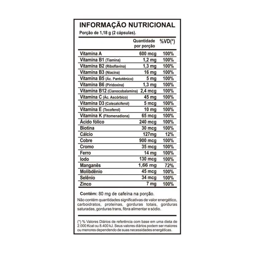 Viricaps Polivitamínico 100% Idr 60 Cápsulas Maxinutri - Imagem 2