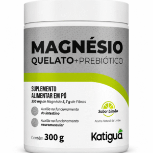 Katiguá, Magnézio Quelato, Com Prebiótico 240g, Sabor Limão, 240 Gramas