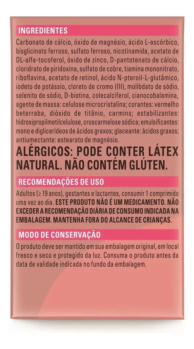 Nestlé Materna Vitaminas & Minerais 30 Comprimidos - Imagem 4