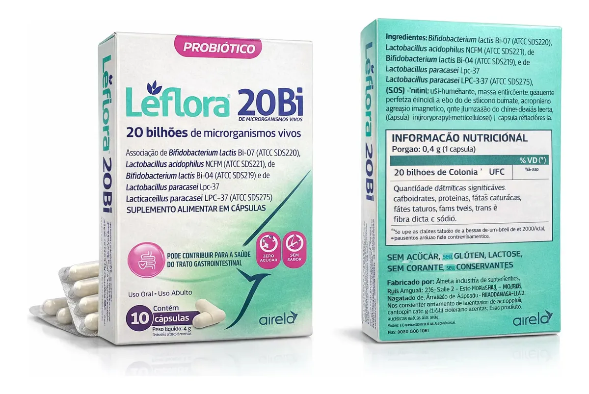 Leflora 20bi 10 Cápsulas Flora Intestinal Sem Sabor - Imagem 2