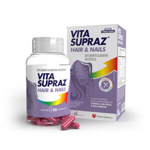 Suplemento Vita Supraz Hair & Nails 60 cápsulas União Química com biotina, zinco e vitaminas para cabelo, pele e unhas