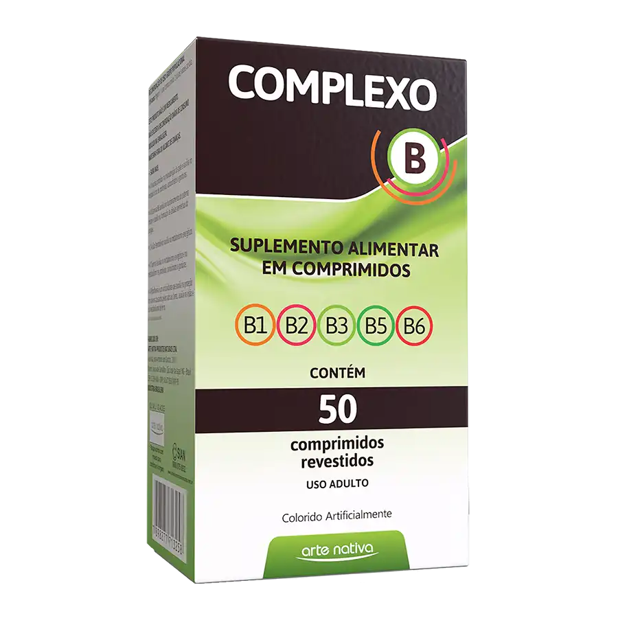 Complexo B Arte Nativa 50 comprimidos vitaminas B1 B2 B3 B5 B6