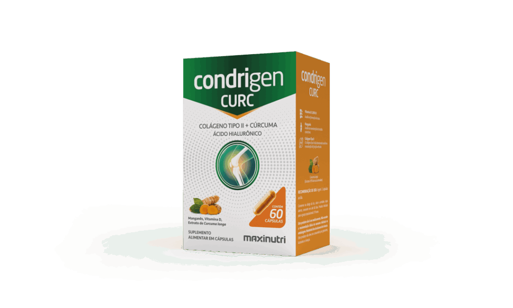Condrigen Curc Maxinutri 60 cápsulas suplemento com colágeno tipo 2, cúrcuma e ácido hialurônico para articulações