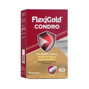 FlexiGold Condro Herbamed colágeno tipo II glucosamina e condroitina 60 cápsulas