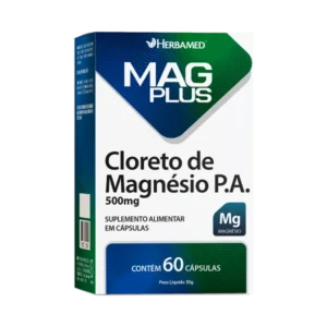 Cloreto de Magnésio P.A. Mag Plus 500mg 60 cápsulas Herbamed