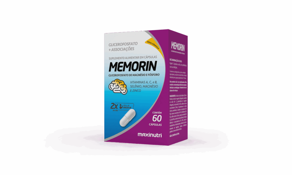 Memorin vitaminas e minerais fósforo magnésio 60 cápsulas Maxinutri