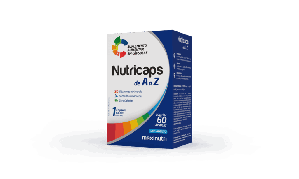 Nutricaps A-Z polivitamínico com 20 vitaminas e minerais 60 cápsulas