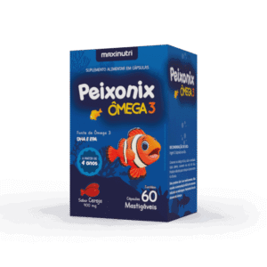 Peixonix Ômega 3 infantil cápsulas mastigáveis sabor cereja 60 cápsulas