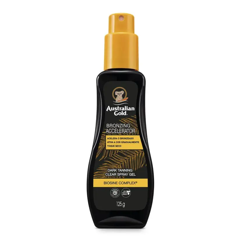 Australian Gold Bronzing Accelerator Dark Tanning Clear Spray Gel 125g