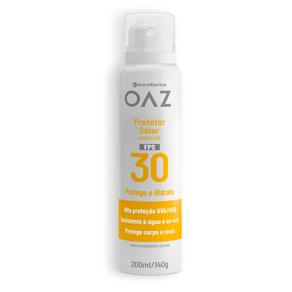 Protetor solar corporal e facial OAZ Aerossol FPS 30 200ml