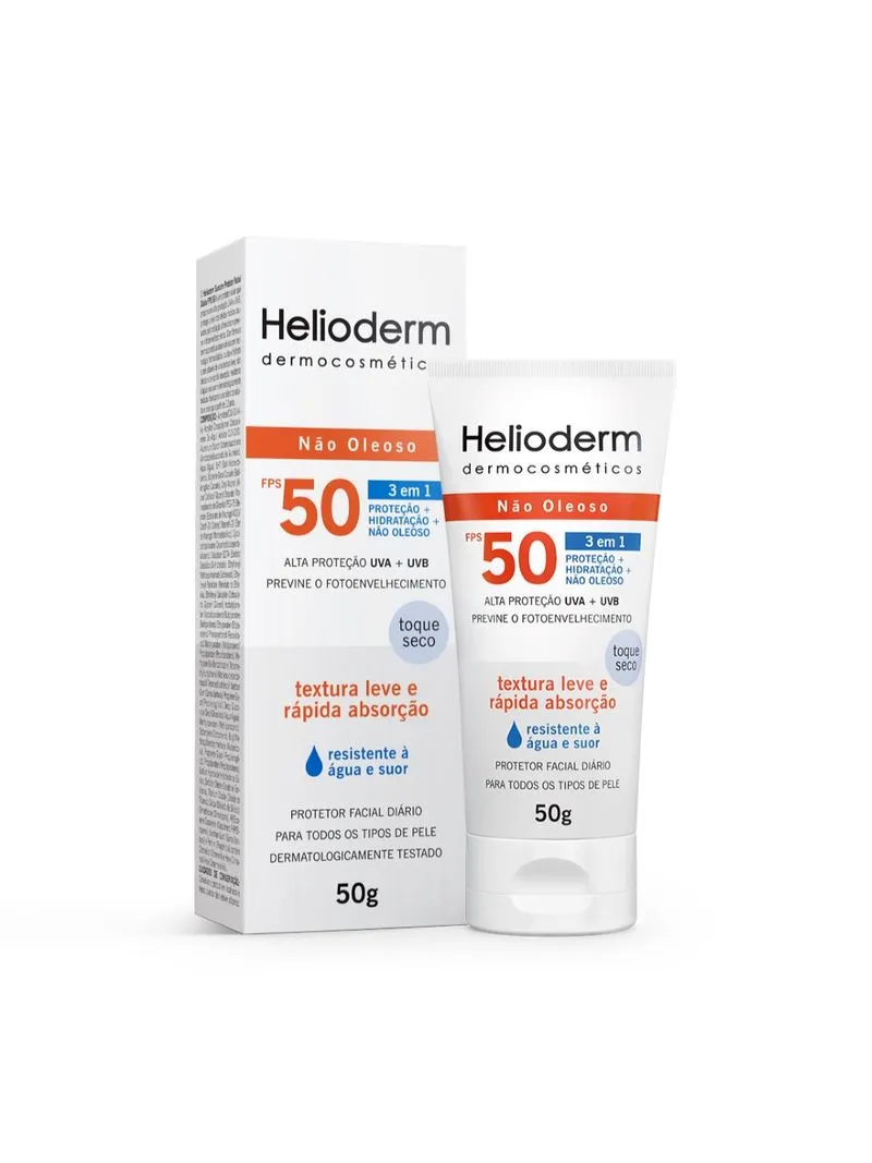 Protetor Solar Helioderm 3 Em 1 Fps50 50g