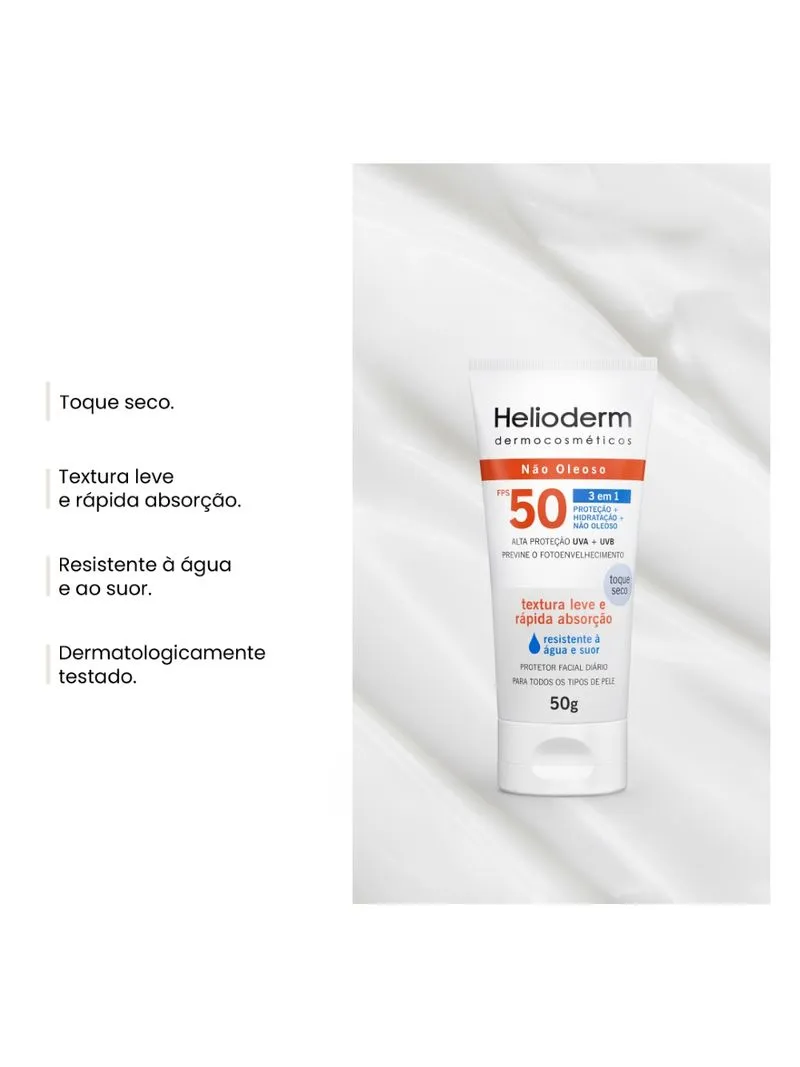 Protetor Solar Helioderm 3 Em 1 Fps50 50g - Imagem 2