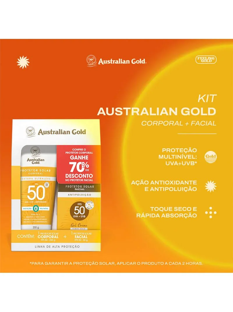 Protetor Australian Gold 200+50gr Fps50 Gel Promocional - Imagem 2