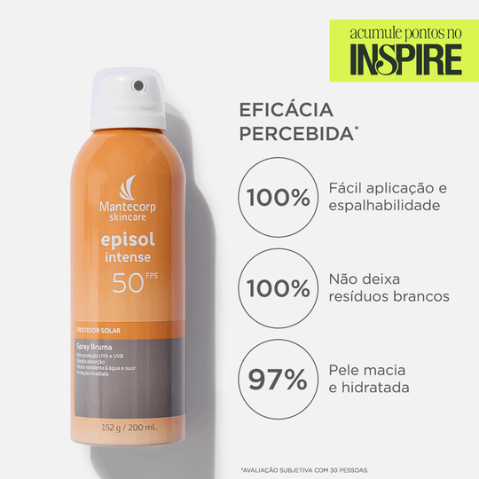 Protetor solar corporal e facial Bruma Aerosol Episol Intense FPS 50 200ml - Imagem 3