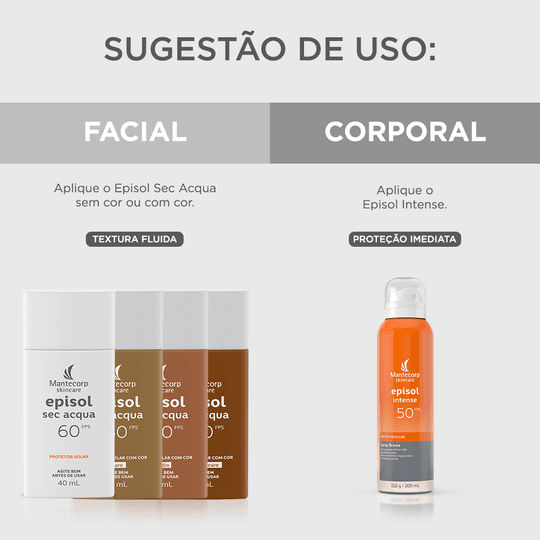 Protetor solar corporal e facial Bruma Aerosol Episol Intense FPS 50 200ml - Imagem 5