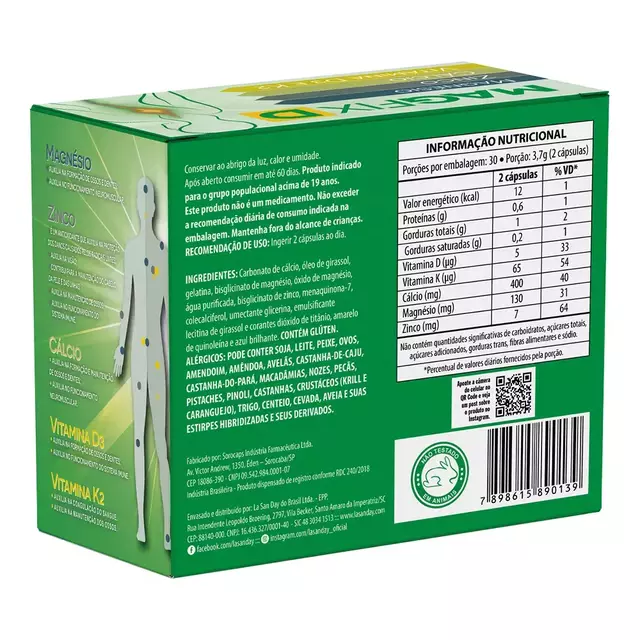 Magfix D (Mg, Zn, Ca, Vit D3 E K2) 60 Capsulas - Imagem 3
