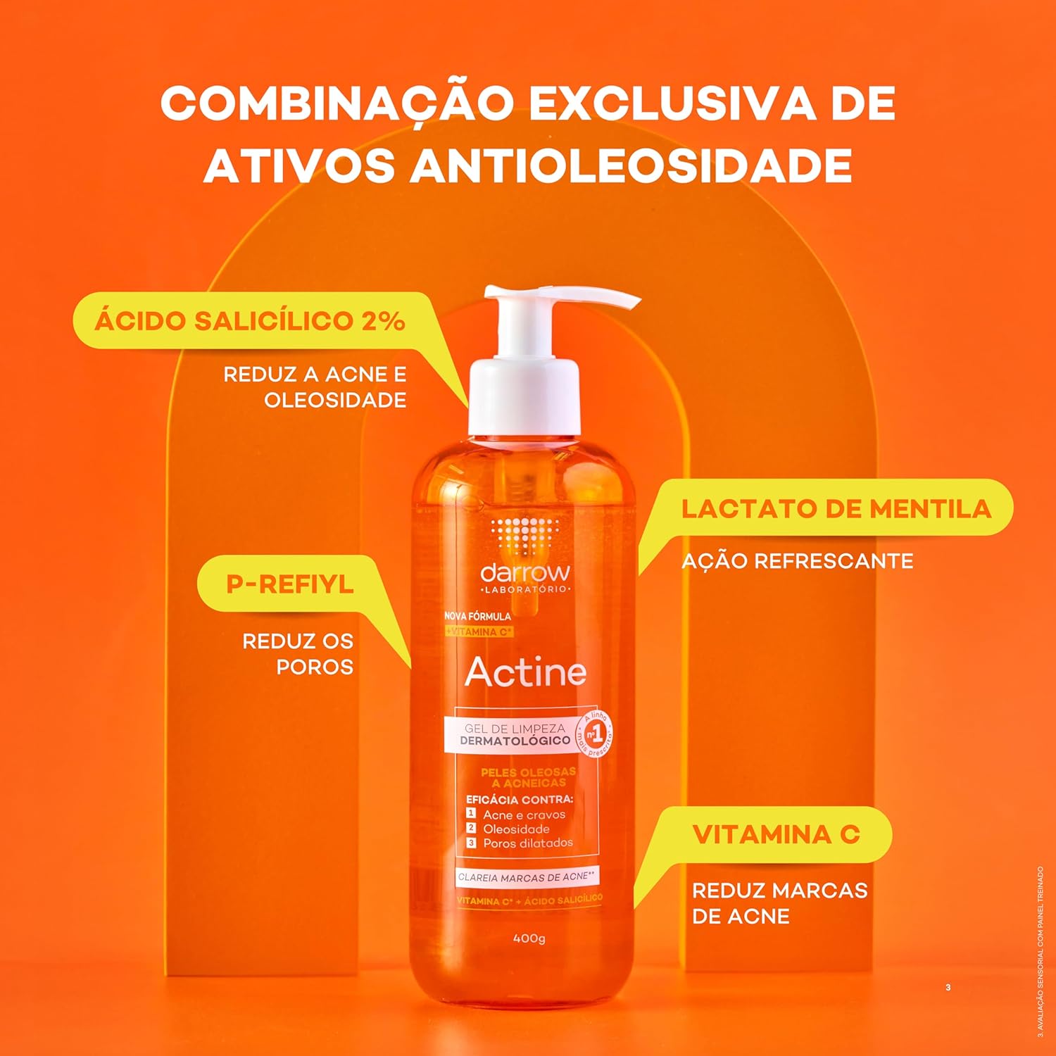 Gel de Limpeza Dermatológico Darrow Actine Oil Control 140g - Imagem 2