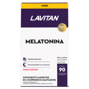 Melatonina Lavitan Cimed 90 comprimidos mastigáveis sabor morango sono