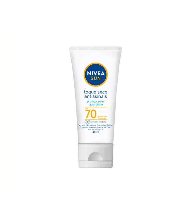 NIVEA SUN Protetor Solar Facial Toque Seco Antissinais FPS70