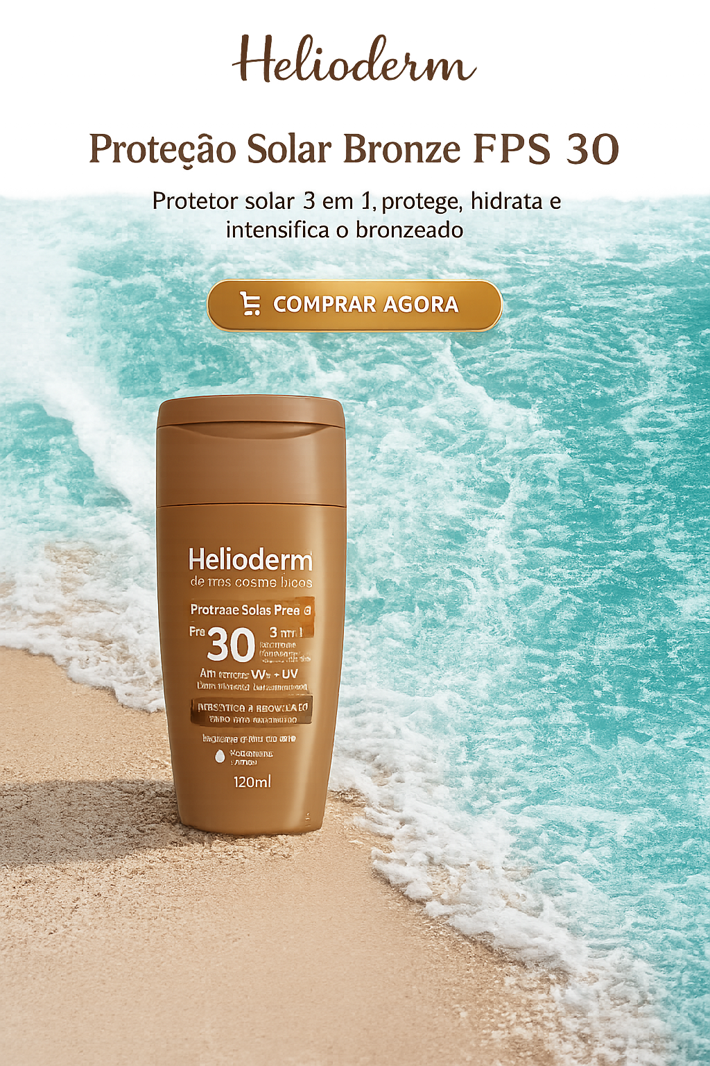 Protetor Helioderm Bronze Fps 30 - 120ml - Kley Hertz - Imagem 2