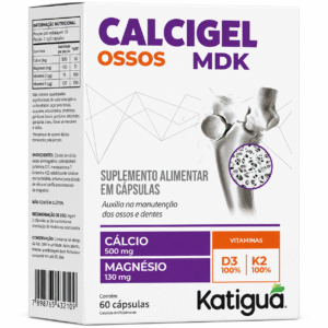 Calcigel Ossos MDK Katiguá com 60 cápsulas