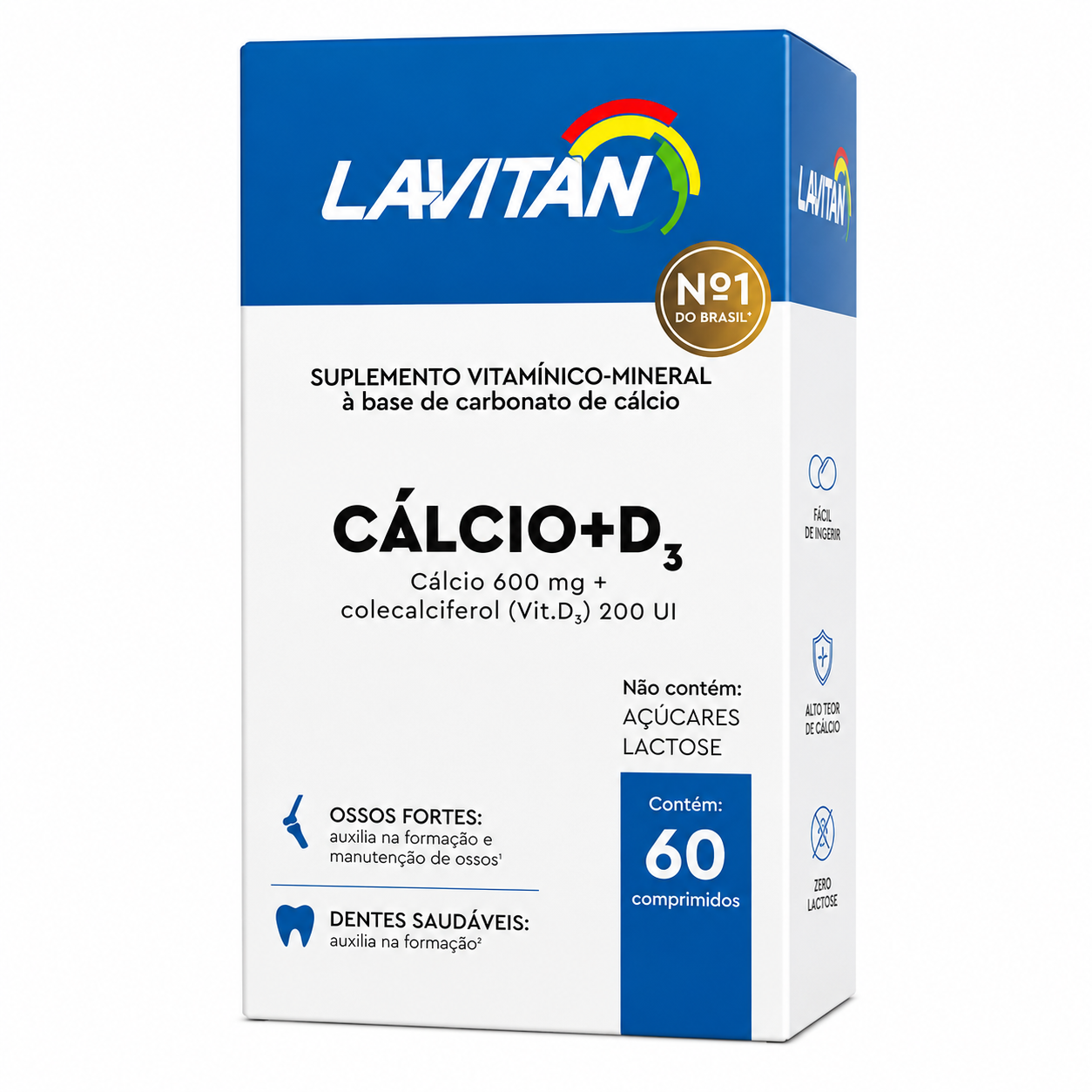 Lavitan Cálcio + Vitamina D 1.000 UI com 60 comprimidos