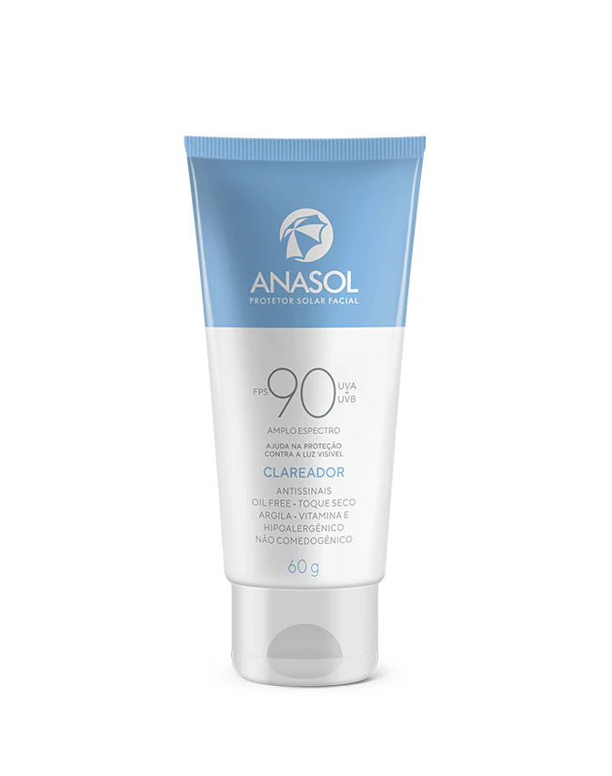 Protetor solar facial Anasol clareador Fps 90 60g
