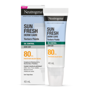 Protetor Solar Facial NEUTROGENA SUN FRESH® Derm Care Oil Control Fluido Sem Cor FPS 80 40mL