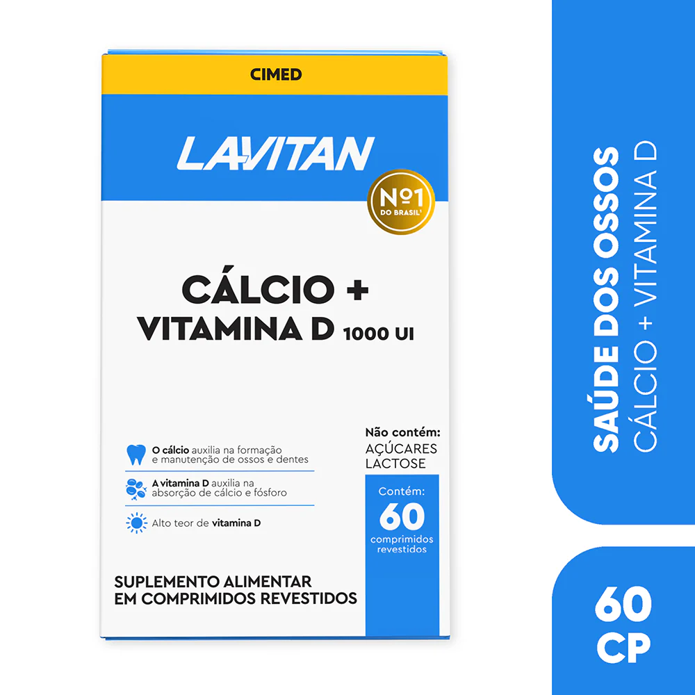 Lavitan Cálcio + Vitamina D 1.000 UI com 60 comprimidos - Imagem 2
