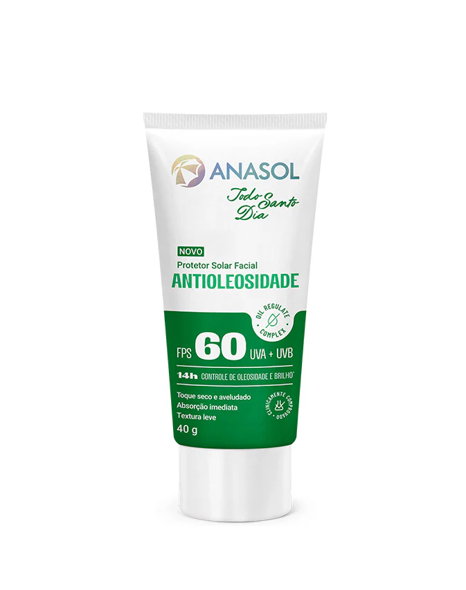 Protetor solar facial Anasol todo santo dia antioleosidade Fps 60 40g
