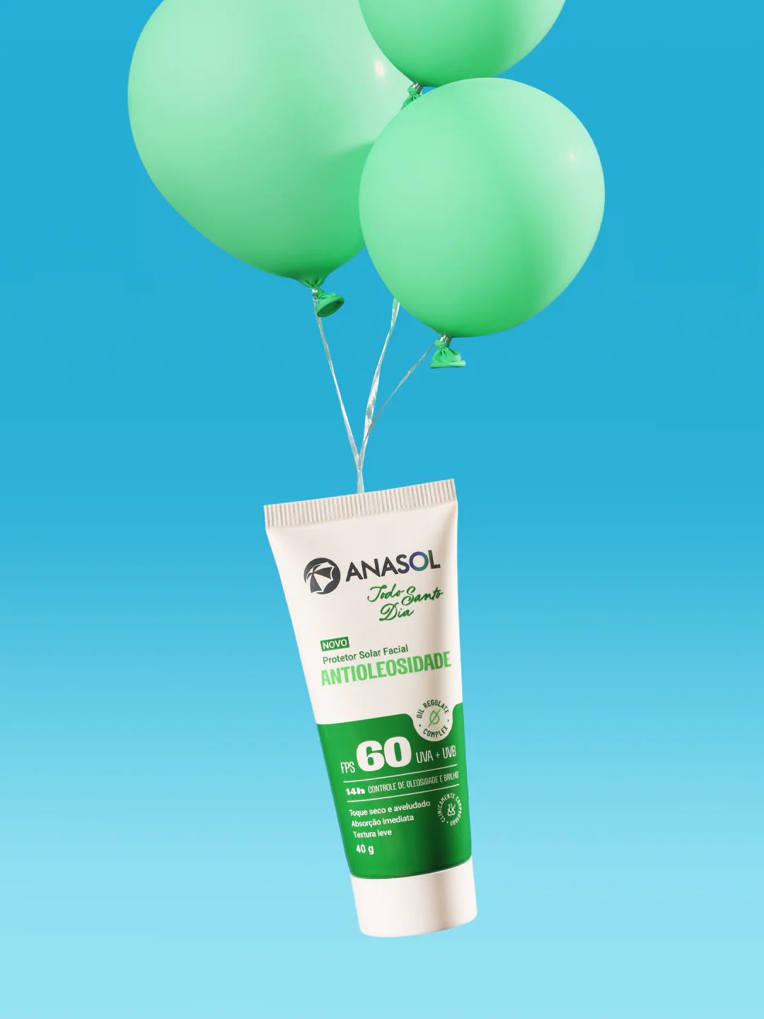 Protetor solar facial Anasol todo santo dia antioleosidade Fps 60 40g - Imagem 2