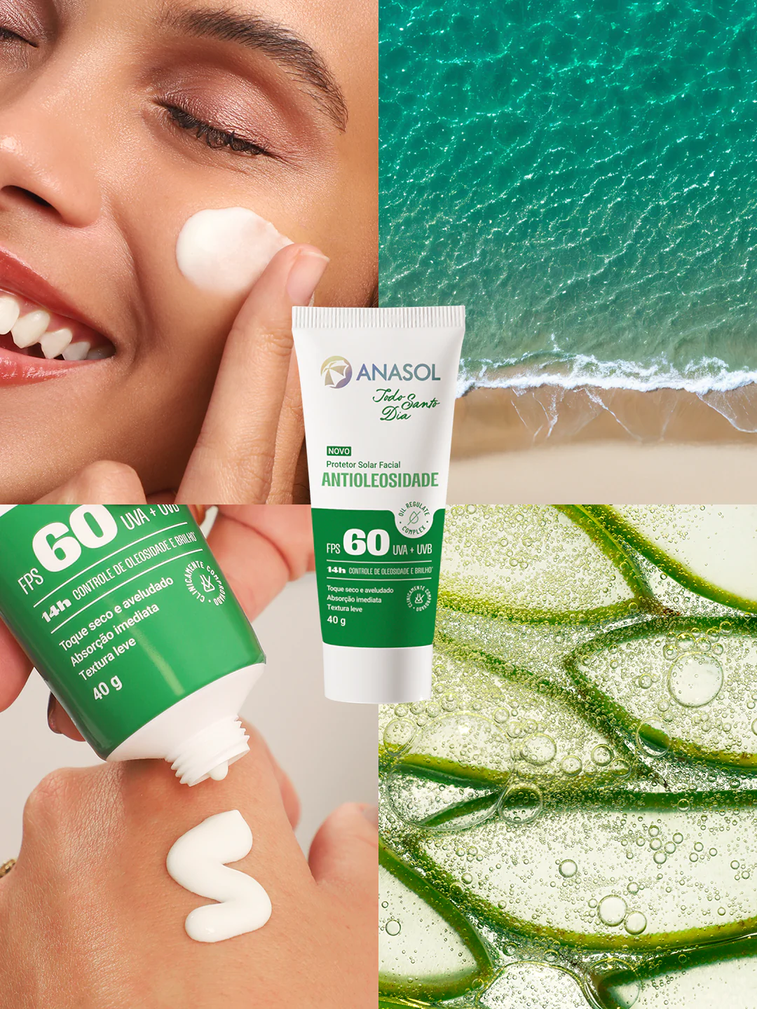 Protetor solar facial Anasol todo santo dia antioleosidade Fps 60 40g - Imagem 5