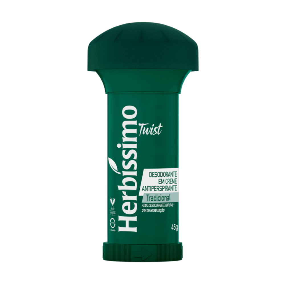 Desodorante em creme Herbíssimo Twist Tradicional 24h 45g