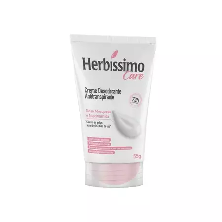 Desodorante em creme Herbíssimo Care Rosa Mosqueta e Niacinamida 72h 55g