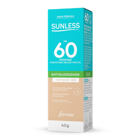 Protetor Solar Facial Antioleosidade Fps 60 Com Base 3.0