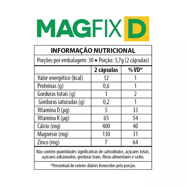 Magfix D (Mg, Zn, Ca, Vit D3 E K2) 60 Capsulas - Imagem 4