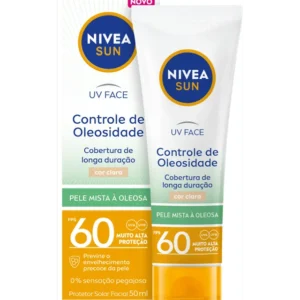 NIVEA SUN UV Face Pele Oleosa FPS60 cor clara
