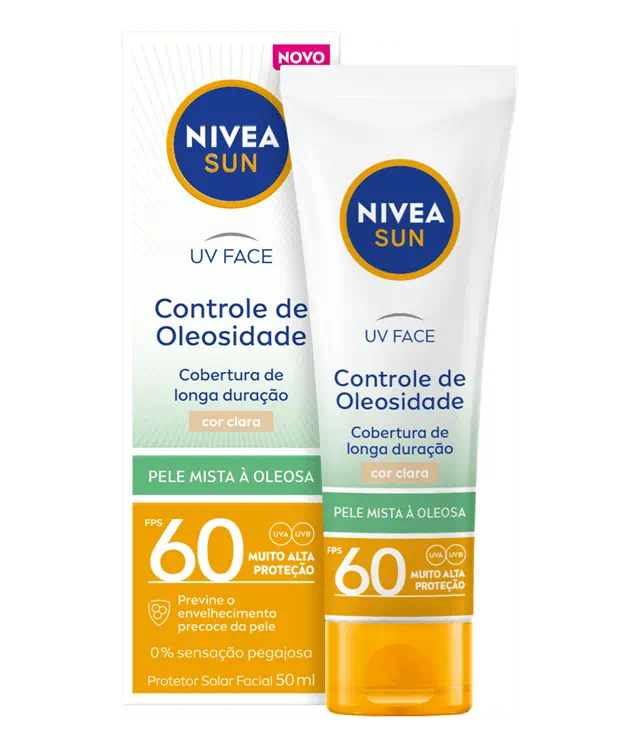 NIVEA SUN UV Face Pele Oleosa FPS60 cor clara