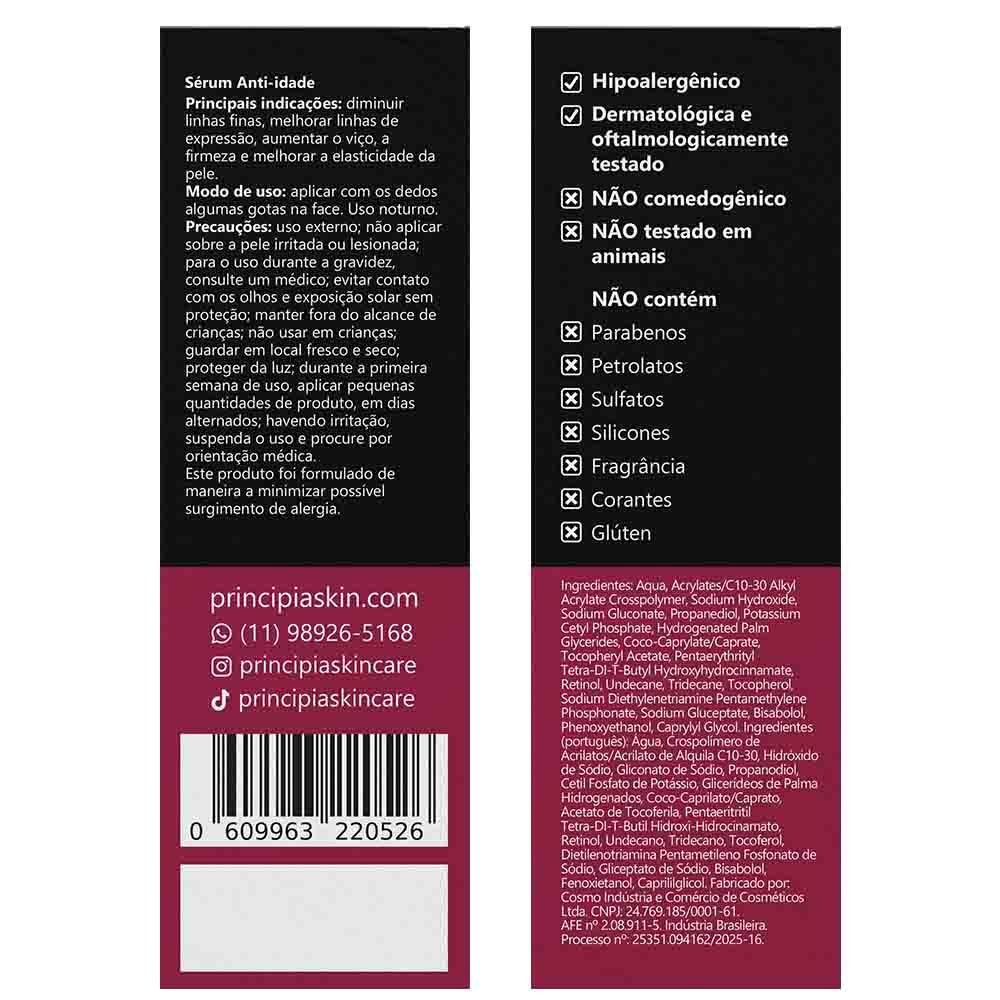 Sérum Facial Principia Retinol 0,3% + Vitamina E + Bisabolol Rn-0,3 30ml - Imagem 3