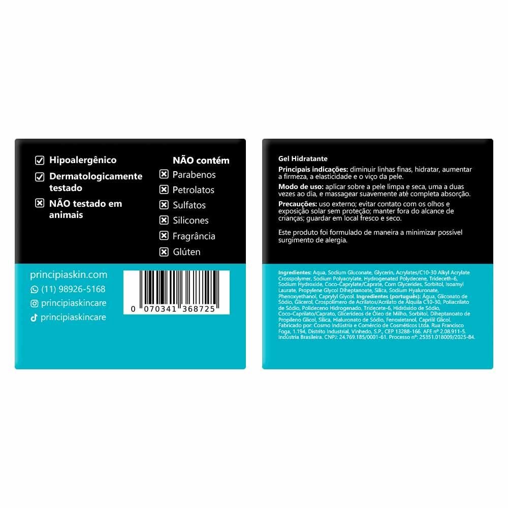 Gel Hidratante Principia GH-01 Ácidos Hialurônicos 50g - Imagem 3