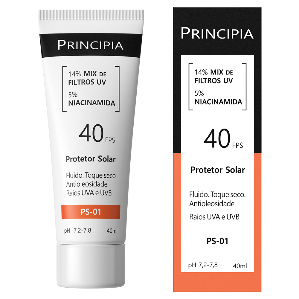 Protetor Solar Principia PS-01 FPS 40 Fluido Antioleosidade 40ml