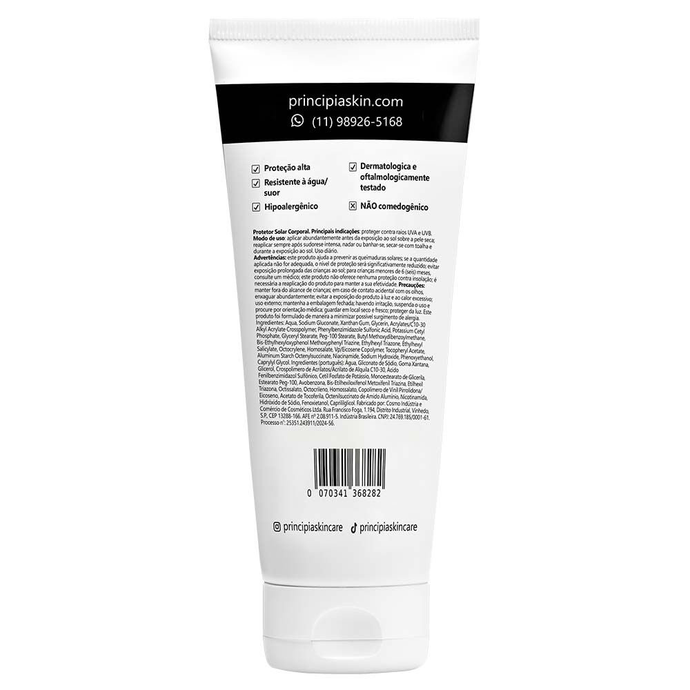 Protetor Solar Corporal Principia PS-03 FPS 35 Niacinamida 200ml – Toque Seco e Antioleosidade - Imagem 2