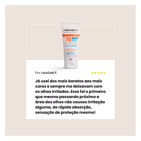 Protetor Solar Facial Helioderm Oil Free 3 em 1 FPS 70 50g - Imagem 4