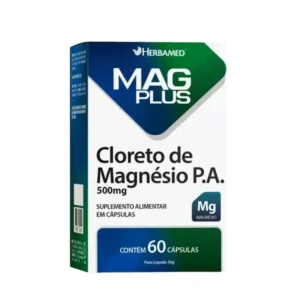 Cloreto de Magnésio P.A. Mag Plus 500mg 60 Cápsulas – Herbamed