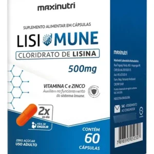 Lisimune Lisina 500mg + Vitamina C + Zinco 60 Cápsulas Maxinutri
