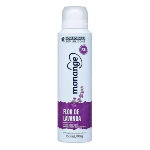 Desodorante aerosol monange flor de lavanda Feminino 48h 150 ml