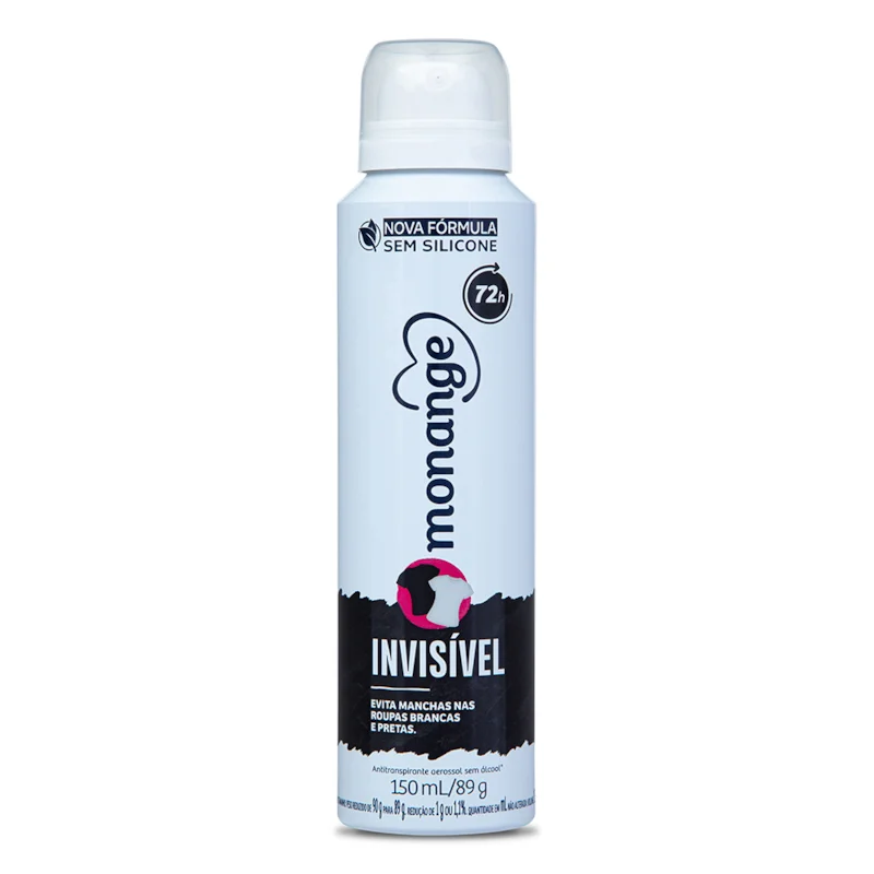 Desodorante aerosol monange Invisível 72h 150 ml